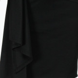 Sleeveless Ruffled Floating Belt Plus Size Midi Dress XHSY-19556