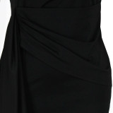 Sleeveless Ruffled Floating Belt Plus Size Midi Dress XHSY-19556
