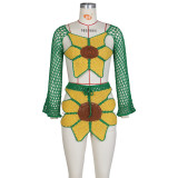 Hand Crocheted Sunflower Fashion Beach Set ZSD-0260