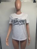 Letter Print Short Sleeve T Shirt GDNY-1036