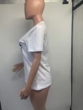 Letter Print Short Sleeve T Shirt GDNY-1036