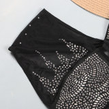Sexy Hot Drill Mesh Splicing Mini Dress NY-2699