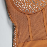 Sexy Hot Drill Mesh Splicing Mini Dress NY-2699
