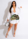 Long Sleeve Shirt And Camo Print Skirt 2 Piece Set  TE-4618