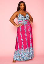 Printed Sling Long Dress XMY-9406