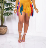 Colorful Tassel Patchwork Sports Shorts OMY-11007