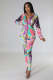 Casual Fashion Print Long Sleeve Blouse Pants Two Piece Set SMR-11960