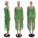 Sexy Hollow Tassel Beach Dress TR-1253