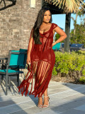 Sexy Hollow Tassel Beach Dress TR-1253