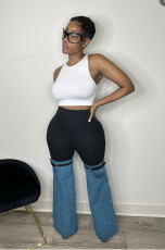 Fashion Denim Splice Pants MEM-88486