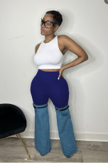 Fashion Denim Splice Pants MEM-88486