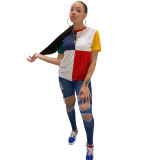 Casual Colourful Short Sleeve T-shirt GLF-08099