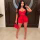 Plus Size Lace Patchwork Bandage Romper NY-2715