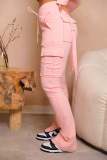 Solid Color Drawstring Split Pants WSM-5342