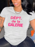 Plus Size Letter Print Loose T-shirt SXF-30410