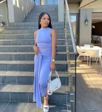Solid Color Vest And Bandage Skirt Two Piece Set LDS-3325