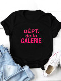 Plus Size Letter Print Loose T-shirt SXF-30410