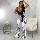 Sexy Print Deep V Neck Sling Jumpsuit YF-10480