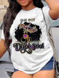 Plus Size Casual Print T Shirt SXF-30411