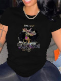 Plus Size Casual Print T Shirt SXF-30411