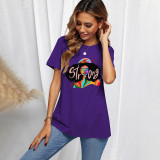 Plus Size Print Short Sleeve T Shirt SXF-30413