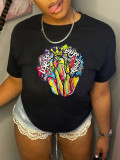 Plus Size Cartoon Character Printing T-shirt SXF-30412