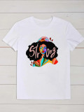 Plus Size Print Short Sleeve T Shirt SXF-30413
