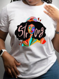 Plus Size Print Short Sleeve T Shirt SXF-30413