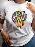 Plus Size Cartoon Character Printing T-shirt SXF-30412