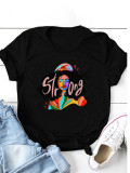 Plus Size Print Short Sleeve T Shirt SXF-30413