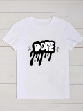 Plus Size Letter Print O Neck T Shirts SXF-30414
