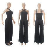 Sexy Multi-strap Crossover Wide Leg Jumpsuit SHD-9424
