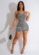 Black White Stripe Sling Romper SHD-9830