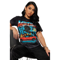 Fashion Pattern Printing Slim T-shirt SHD-9605