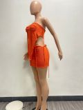 Sexy Wrap Chest Irregular Tops And Skirt Beach 2 Piece Set NYF-8143