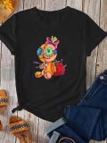 Plus Size Casual Cartoon Print Short Sleeve T-shirt SXF-30502