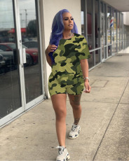 Camouflage Pattern Printed Slim Romper SHD-9422