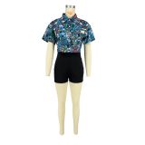 Fashion Print Short Sleeve Shirt IV-8407
