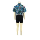 Fashion Print Short Sleeve Shirt IV-8407