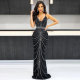 Plus Size Hot Drilling Cross Sling Maxi Dress NY-9089