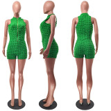 Solid Sleeveless Zipper Rompers GFDY-1224