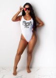PINK Letter Print Sleeveless Bodysuit OM-1625