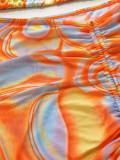 Sexy Print Drawstring Bikinis 3 Piece Set CSYZ-A21H