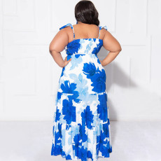 Plus Size Print Long Dress NNWF-7846