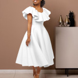 Plus Size Fashion Ruffle Party Dress GATE-D367