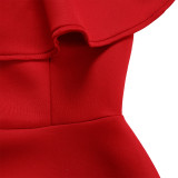 Plus Size Fashion Ruffle Party Dress GATE-D367