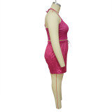 Plus Size Solid Vest And Shorts Two Piece Set NNWF-7855