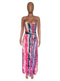 Fashion Print Sling Loose Sling Maxi Dress XMY-9432