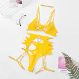 Sexy Solid Mesh Hollow Erotic Lingerie Set GAXL-2013