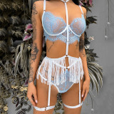 Lace Tassel Sexy Lingerie Set GAXL-2011